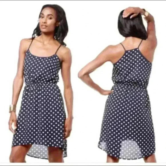 Olive & Oak Blue Polka Dot Sheath Tank Spaghetti Strap Mini Dress Size XS - Picture 1 of 13